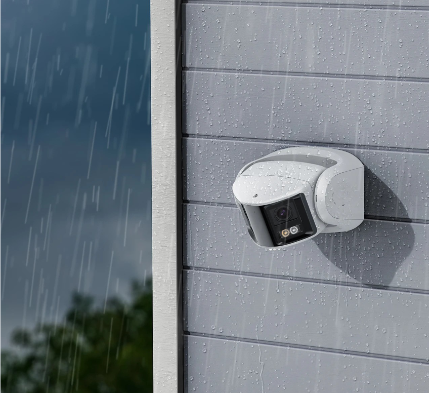 Dual-Lens Security Camera with Card Slot