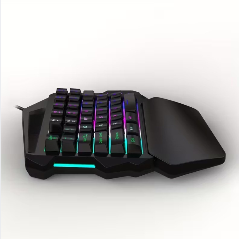 One-Handed Gaming Keyboard with RGB Backlight