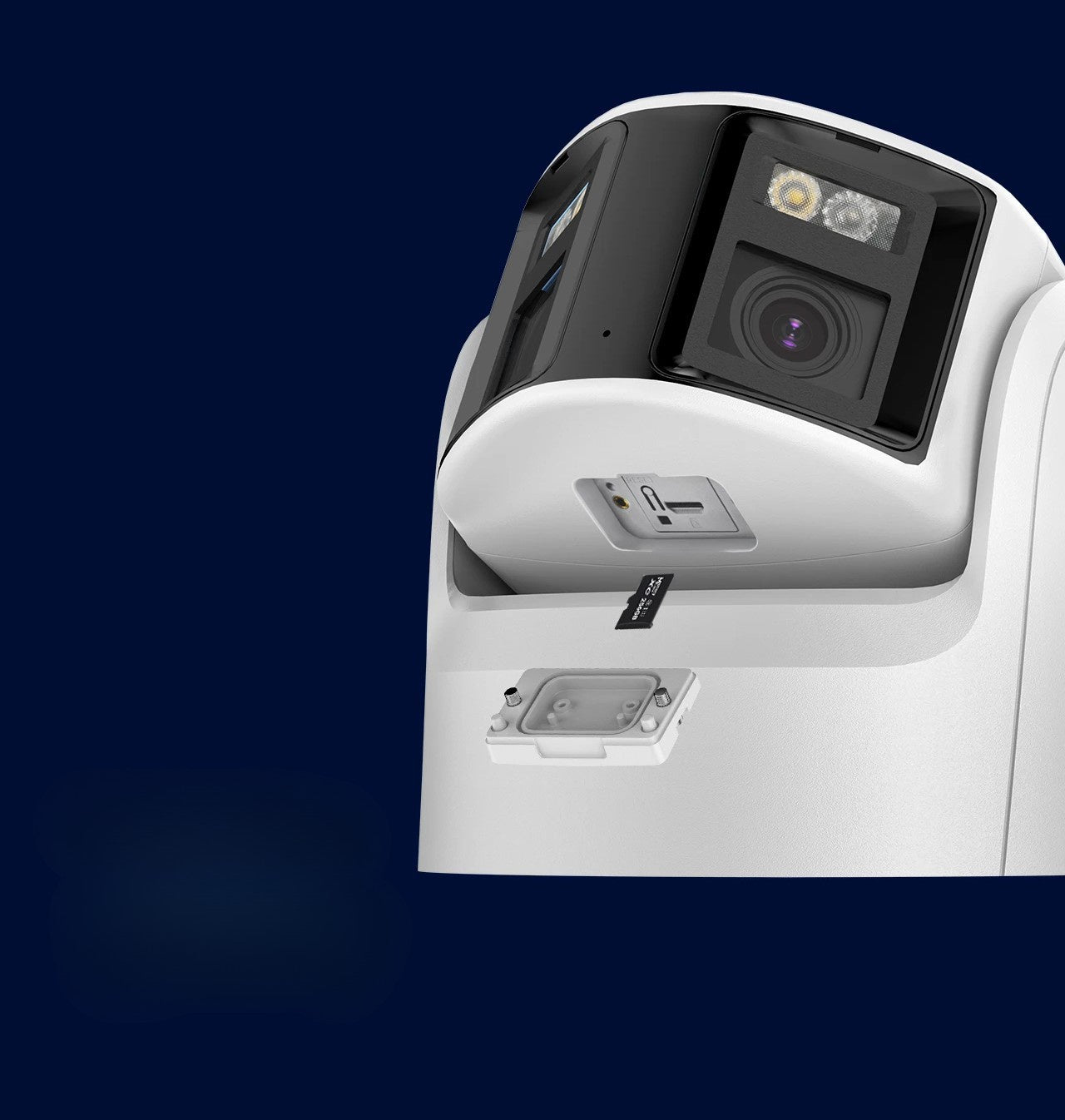 Dual-Lens Security Camera with Card Slot