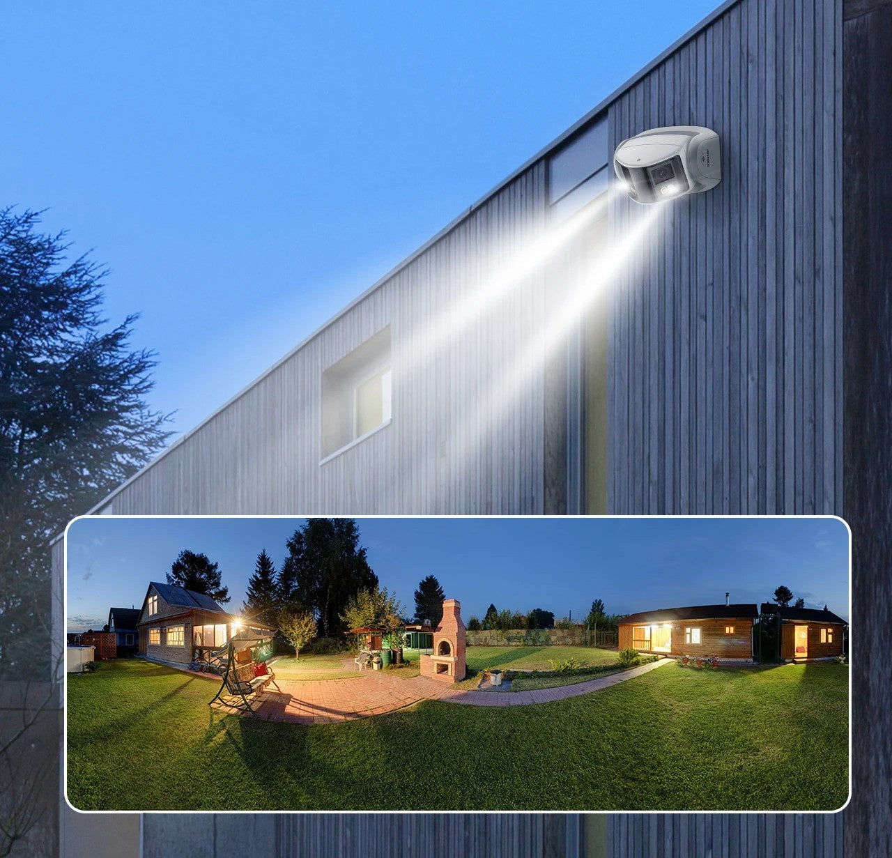 Dual-Lens Security Camera with Card Slot