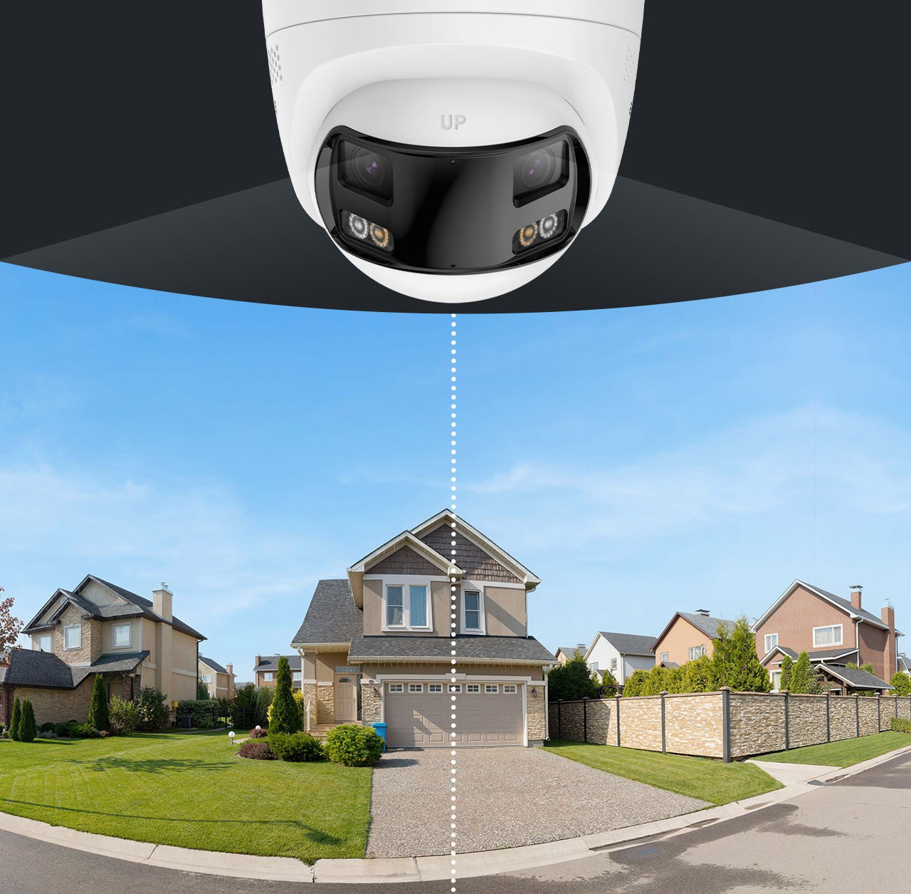 Dual-Lens Security Camera with Card Slot