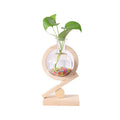 Glass Vase with Wooden Display Stand