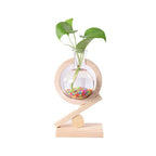Glass Vase with Wooden Display Stand
