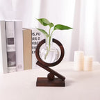 Glass Vase with Wooden Display Stand