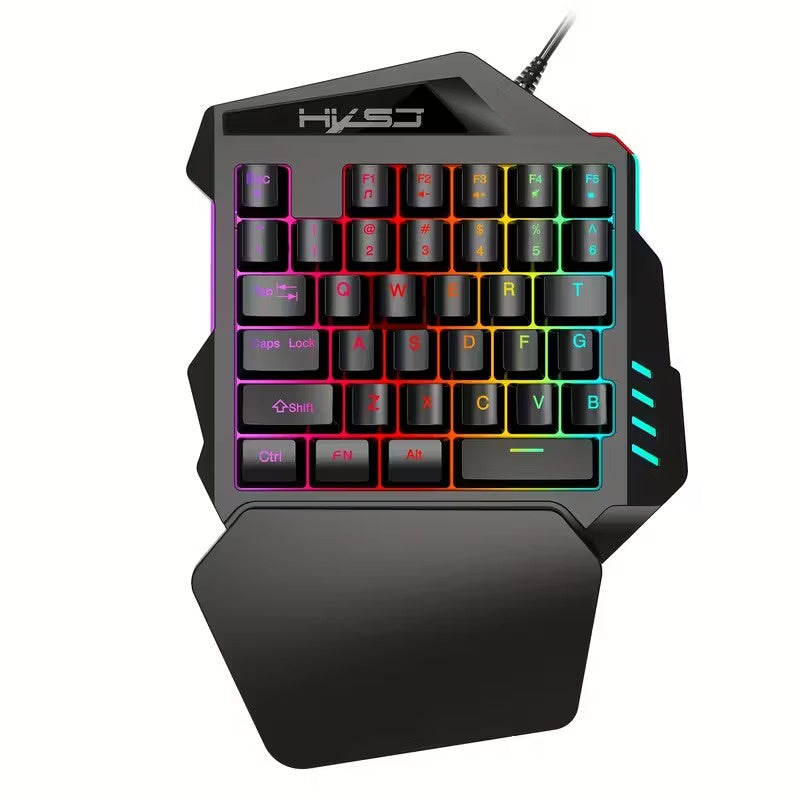One-Handed Gaming Keyboard with RGB Backlight