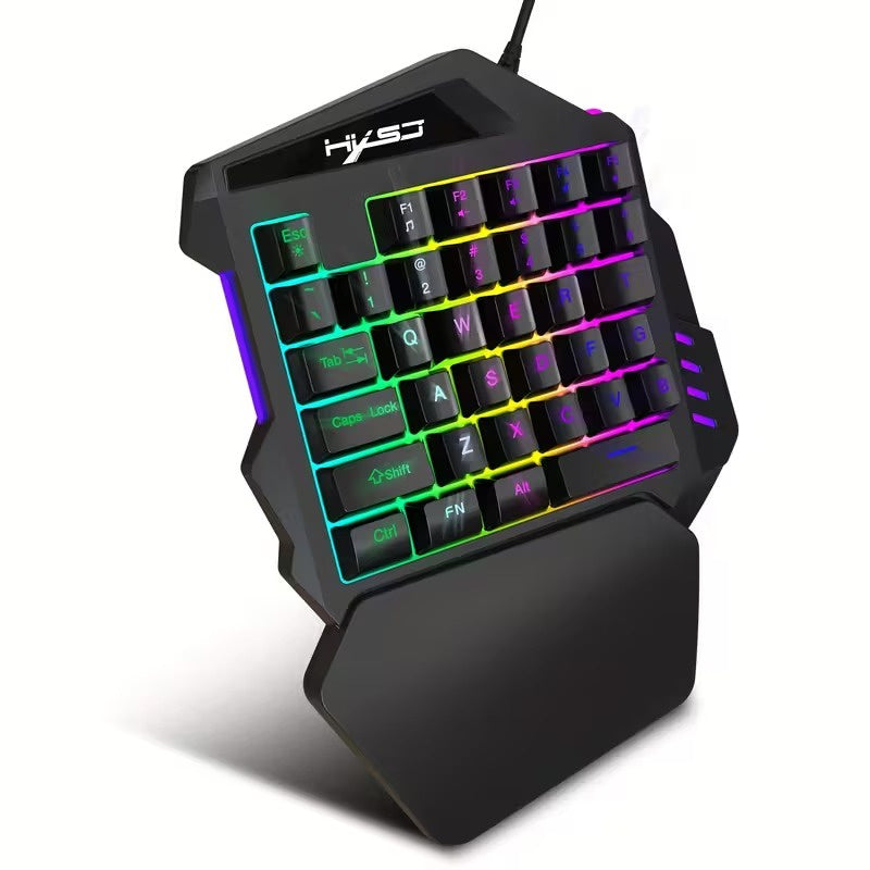 One-Handed Gaming Keyboard with RGB Backlight