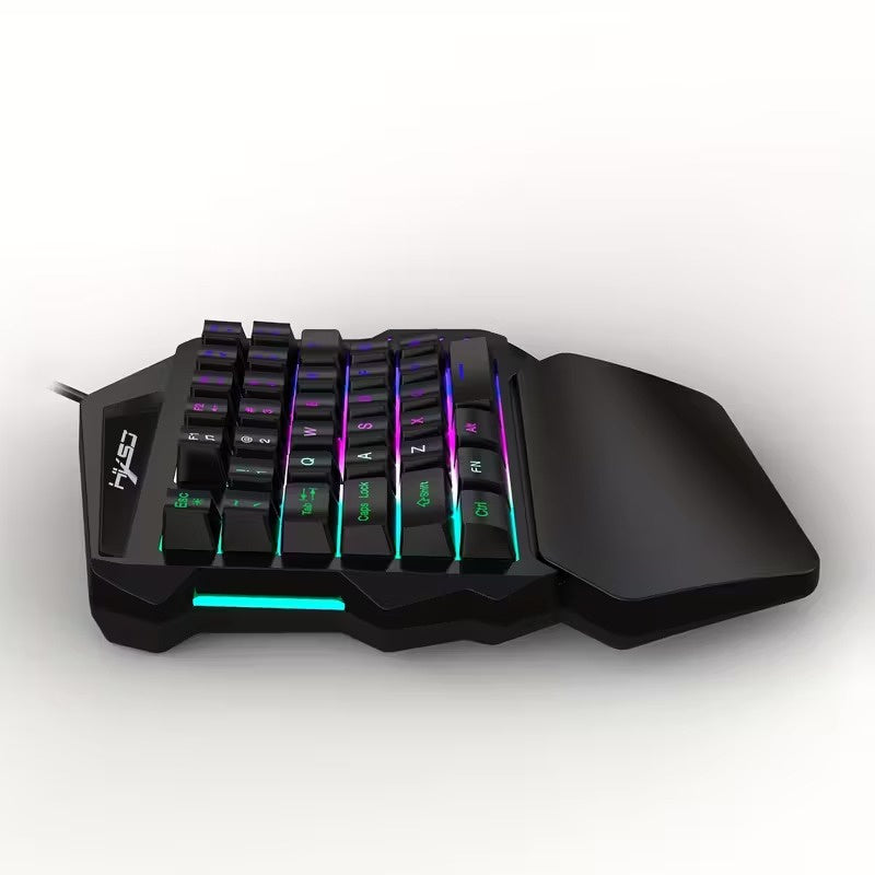 One-Handed Gaming Keyboard with RGB Backlight
