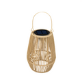 Solar-Powered Bamboo Lantern with Handle