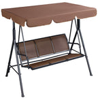 Three-Seat Outdoor Patio Swing Chair with Canopy