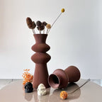 Vase Set with Pleated Ribbed Texture